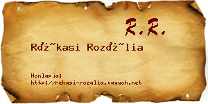 Rékasi Rozália névjegykártya